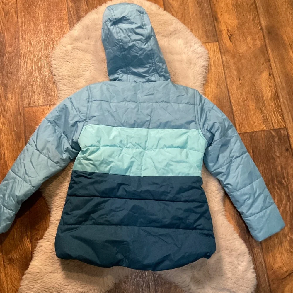 Whales Tail Coat‎ Size 7/8 Winter Youth Girls Colorblock Hooded Insulated